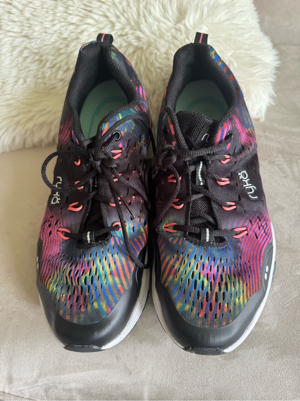 Ryka Women's Black Multicolor Athletic Lace-Up Sneakers - Picture 2 of 6